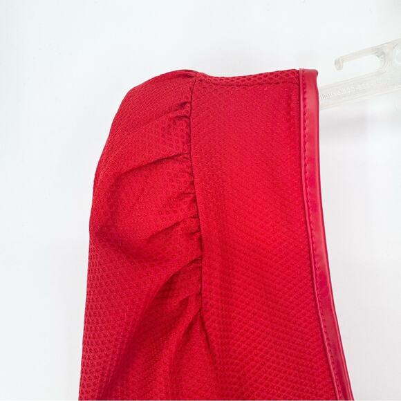 NWT Guess Y2K Coquette Scarlet Red Corset Bustier Mesh Zipper Top Puff Sleeve XL - Picture 5 of 13